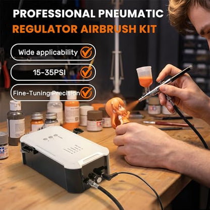 Colima Airbrush Kit with Air Compressor, 35 PSI 5 Pressure Levels Air Brush