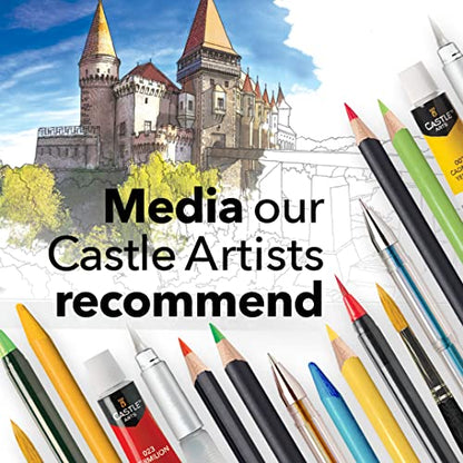 Castle Arts Castles Coloring Book for Adults - 36 Curated Designs | Stunning castles curated by in-house artists to focus the mind - color reference guide, no-show-through paper, A4 - color: Castles
