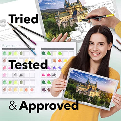 Castle Arts Castles Coloring Book for Adults - 36 Curated Designs | Stunning castles curated by in-house artists to focus the mind - color reference guide, no-show-through paper, A4 - color: Castles