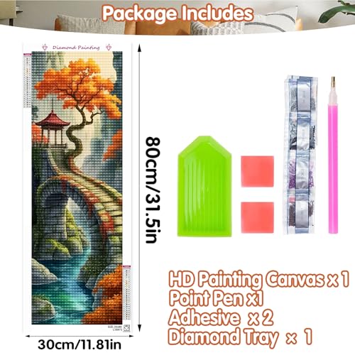 SKRYUIE 5D Large Diamond Painting Kits Scenery - DIY Diamond Art Kits for Adults, Full Round Drill - Crystal Embroidery Cross Stitch - Craft for Wall & Office Decor - 12x30 inch / 30x80 cm B8 - color: colorful-10