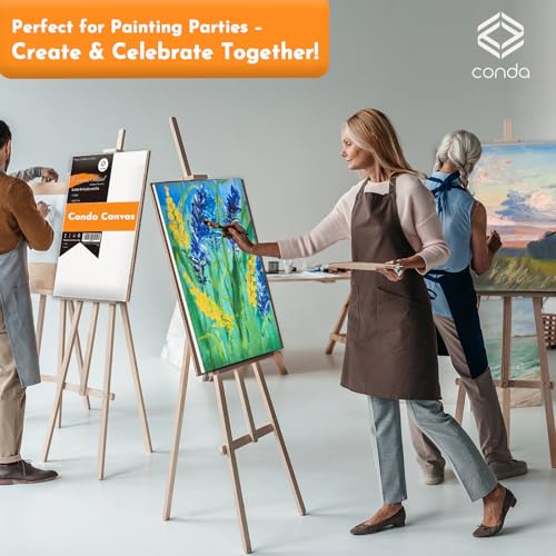CONDA Canvas Board 8 x 10 inch, 24 Pack Canvases for Painting, 100% Cotton Canvas for Drawing, Gesso Primed Acid-Free, Artist Canvas Panels for Acrylic, Pouring & Oil Painting