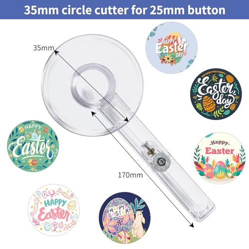 25mm/1 Inch Clear Circle Cutter Button Maker Tools, Adjustable Multi-Size Badge Making Round Cutting Tool, Cutting Knife Photo Paper Model Circle (35-170mm) - size: 35-170mm