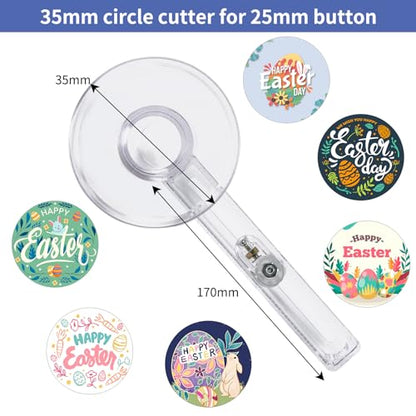25mm/1 Inch Clear Circle Cutter Button Maker Tools, Adjustable Multi-Size Badge Making Round Cutting Tool, Cutting Knife Photo Paper Model Circle (35-170mm) - size: 35-170mm