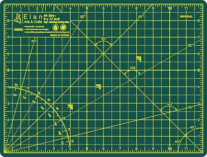 Elan Cutting Mat A4 Green, Self Healing Cutting Mat 9x12 Inch, 5-Ply Craft Board Green, Hobby Board for Crafts 9x12 Inch - style: 12 x 9"