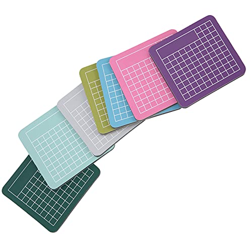 Self Healing Cutting Mat 7 Pack 2.4x2.4 Inch Mini Craft Mat for Paper Cutting Stamping, Precision Carving Desk Saver, Portable Hobby Mat for Model Making Sewing