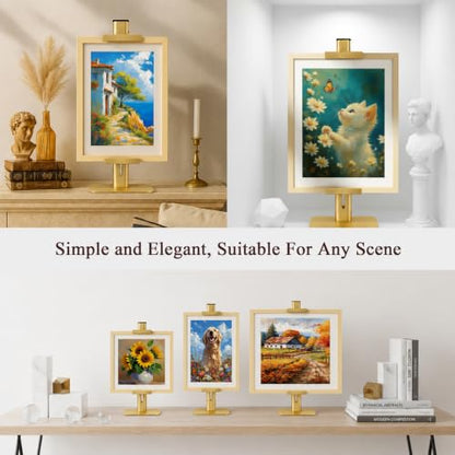24''Adjustable Metal Tabletop Easel, Picture Frame Stand - color: Gold