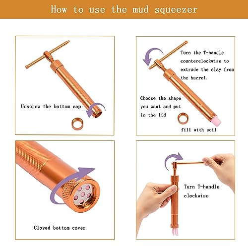 Stainless Steel Clay Extruder Sugar Paste Extruder Cake Fondant Decorating Tool Set Ceramics & Pottery Clay Extruders Mixers & Presses (Pink) - color: Pink