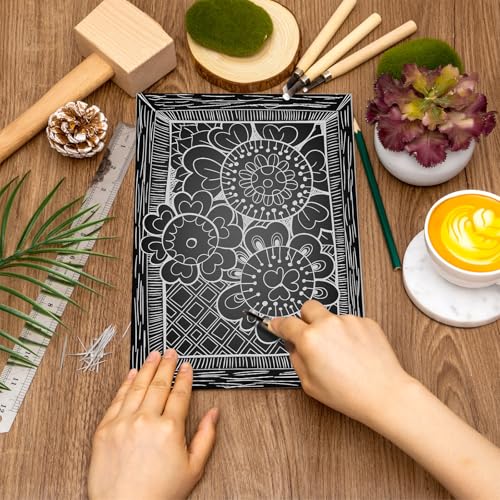 Yeaqee 8 Pcs Linoleum Block Rubber Carving Block Soft Linocut Blocks Large Linoleum Sheet Unmounted Lino Plates for Engraving Art Project Printmaking Artist Studio Supplies (4 x 6 Inch,Gray) - color: Gray, size: 4 x 6 Inch