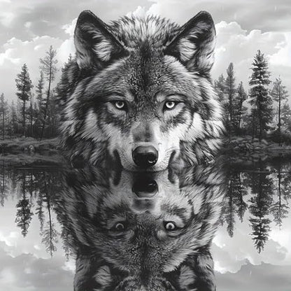 Xoaoes Wolf Diamond Art Kits for Adults, 5D Animal Diamond Painting Kits - color: CM041