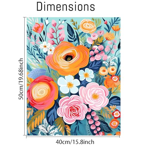 YarnMate Flowers Paint by Numbers Kit for Adults - Flowers Paint by Number on Canvas Without Frame, DIY Acrylic Painting for Gift Home Wall Decor (16x20 Inch) - color: MT21730