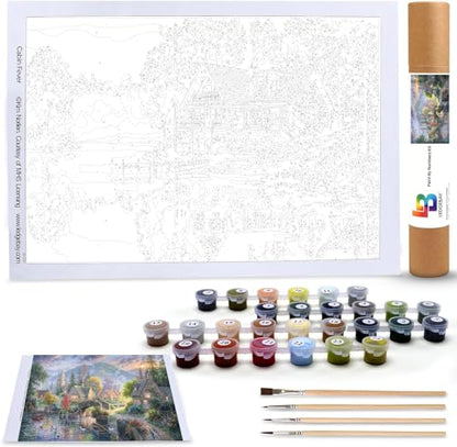 Ledgebay Paint by Numbers Kit for Adults, 16x20 Unframed Canvas - color: Mountain Village, size: 16" x 20" Unframed