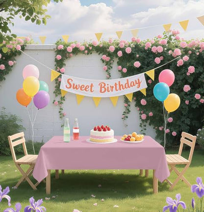 HEIPINIUYE 2 Pack Light Pink Tablecloth Disposable 54 x 108 Inch Baby Pink Plastic Table Cloth Disposable Waterproof Rectangle Table Cover for Party Birthday Camping Picnic Tablecloths - color: Light Pink Rectangle Tablecloth, size: 2 Pack