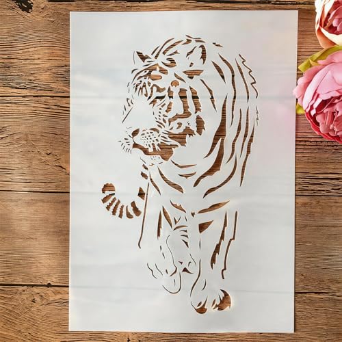 TIAMECH A4 Reusable Awesome Tiger Stencil for Painting - style: Awesome Tiger