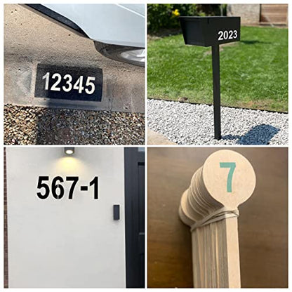 6 Inch Large Number Stencils for Painting - 11 Pack Number Stencil Templates for Curb Address, Cakes, Cookies, Mailboxes and Crafts, Reusable House Numbers Stencils for Wood Signs & Cement Wall Art - size: 6 Inch