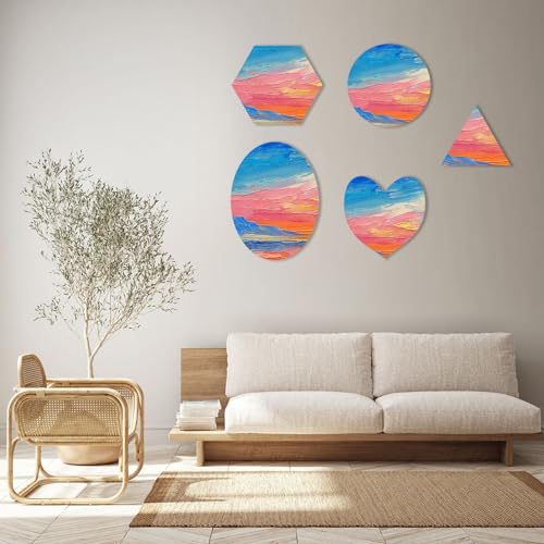 PATIKIL Paint Canvases for Painting, 2 Pack 12 Inch Round Wood Frame Stretched Blank Art Canvas Board Panels for Acrylic, Oil, Tempera Painting, Black - size: 12 Inch