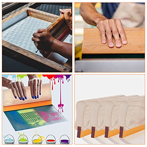Screen Printing Squeegee, 75 Durometer Wooden Scraper Rubberwood Silk Print, for Printmaking Print Ink Machine 11.8 inch - size: 11.8inch