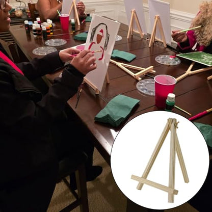 4 Pcs Tabletop Easel,Easel for Painting 9.45 Inch Wooden Painting Stand for Art,and Crafts,Portable Canvas Photo Picture Sign Holder for Kids and Adults - size: 9.45"x7.09"/24x18 cm(LW)