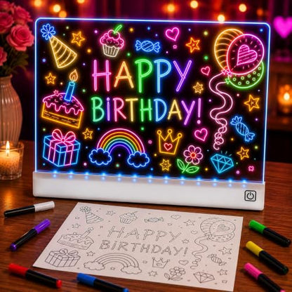 Upgraded 16 Inches LED Drawing Board – Rechargeable, 8 Colors, 11 Light Modes, Adjustable Brightness – Acrylic Light Board for Tracing with Stand, Markers and Full Kit – Birthday Gift Set (White) - style: Style White