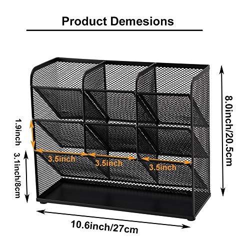 Marbrasse Mesh Desk Organizer, Multi-Functional Pen Holder, Desktop Stationary Organizer, Storage Rack for School Home Office Art Supplies (Mesh Pen Holder) - color: Mesh Pen Holder