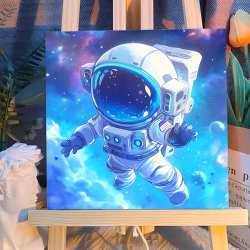 Reivworl Astronaut Paint by Numbers Kit for Kids with Frame 8×8 inch | Astronaut Paint by Number for Kids Age 6-8-12, Acrylic Paint by Numbers for Gifts and Decor - color: Style-28, size: 8×8inch