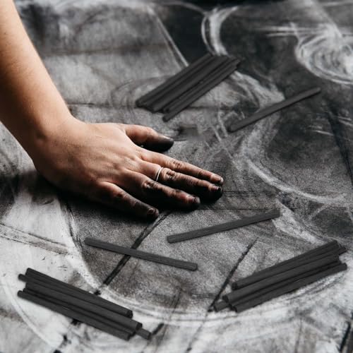 Gueevin 100 Pcs Soft Willow Charcoal Sticks Drawing,7-9mm | For Artists Beginners Students, Vine Charcoal Bulk for Sketching Shading Fine Art, Assorted Sizes, Back to School Gifts - size: 7-9mm