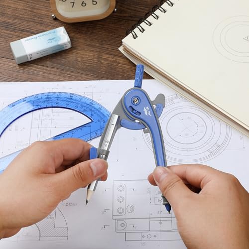 Mr. Pen- Geometry Compass and Protractor Set, 6 Inch Compass - color: Midnight Blue, size: 1 Set