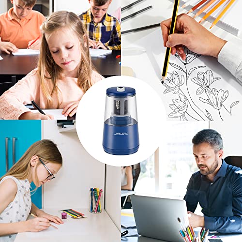 JARLINK Electric Pencil Sharpener, Heavy Duty Helical Blade, Auto Stop - color: Blue