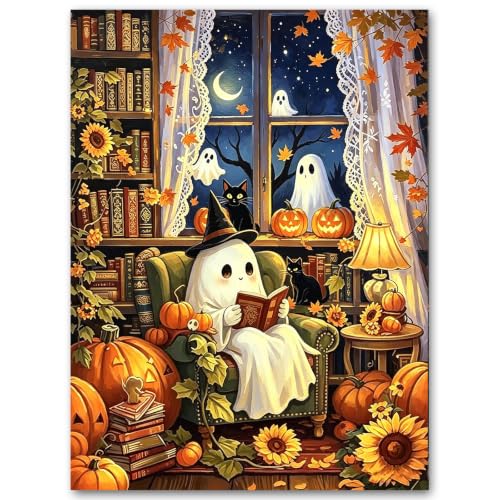 SUJINMEI Halloween Paint by Numbers Kit for Adults Without Frame 16X20 inch | Ghost Adult Paint by Number Kits on Canvas, Ghost Painting by Numbers for Adults, Acrylic Paints for Home Wall Decor - color: MT23164-US