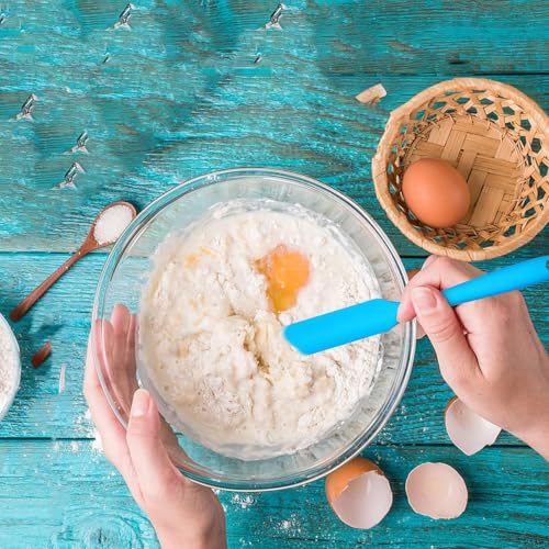 5 Pcs Silicone Jar Spatulas,Jar Scraper with Long Handle | Non-stick Heat Resistant Jam Spreader Cake Cream Butter Spatulas for Butter Cake Cream Icing Cooking Kitchen Baking(5 Colors)