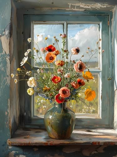 HHMATITS Flowers Diamond Art Kits for Adults 12x16inch - color: Flower