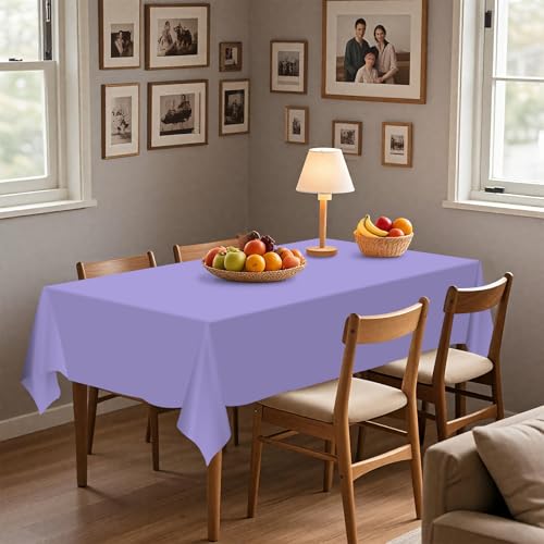 54IN X 160FT Plastic Table Cover Roll with Cutter Box, Cut to Size Plastic Table Cloths for Parties, Birthday, (Light Purple, 54"x1920") - color: Light Purple, size: 1920" x 54" (Rectangular)