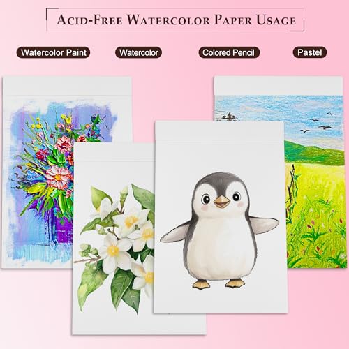 DagouColor Watercolor Paper Pad, 30 Sheets - Boat Yellow, A4, 1 Pack | 140lb/300gsm Cold-pressed Paper, Artist Book for Adults Beginners, Painting, Drawing, Mixed Media - color: Boat Yellow