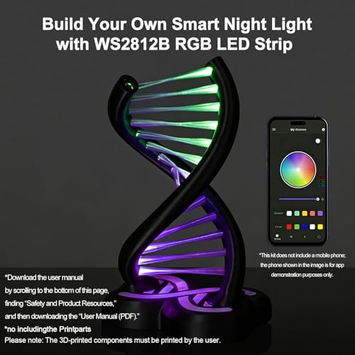 LED Light Box Kit for 3D Printed Light, RGB LED Strip Lights for Bambu Lab 3D Printer WS2812B, Smart App Control Small Lamp for MakerWorld DIY Models, USB 5V (5M/16.4FT & 3Pack APP Control) - style: 5M/3PCS APP Control