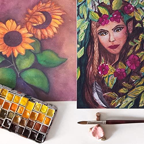 Metal Watercolor Palette Empty with 20 Full Pans and Magnetic Strips | Lightweight Paint Tray Palettes, With 3ml Pans and 3M Magnetic Squares, DIY Art Palettes, Paint Holder, Painting Palette - color: Wheat Field, size: Pack of 20 Full Pans