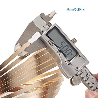 Fashewelry 32.8Ft 5mm Aluminum Flat Wire Solid Bendable Metal Craft Wire Strip for Bezel Sculpting Armature Jewelry Making Gem Metal Wrap, NavajoWhite - color: Flat-5mm-Navajo White