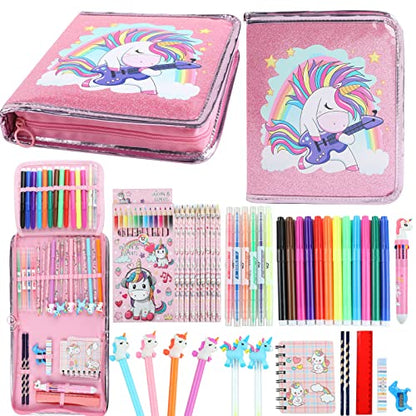 Premium Fruit Scented Markers Set Gifts for Girls Unicorn Pencil Case
