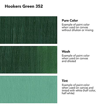 Daler Rowney Georgian Oil Paint Hooker's Green 225ml Tube - Art Paints for Canvas Paper and More - Oil Painting Supplies for Artists and Students - Artist Oil Paint for Any Skill Set