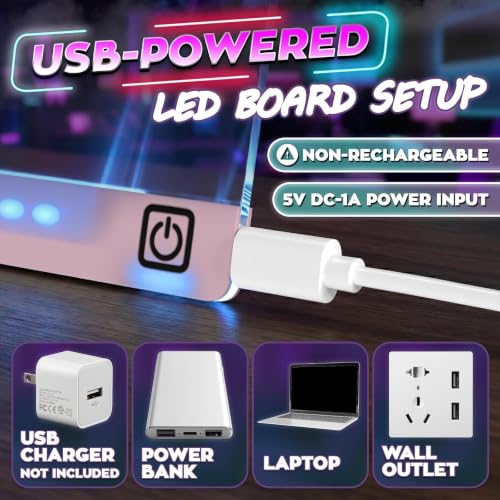 LED Drawing Board with USB-C Power – 16 Inch Acrylic Light Board for Tracing with Edge-Lit Color-Changing Glow, 7 LED Colors, 6 Light Modes – Plug-and-Play Kit with Markers, Stands, Gift Box (Pink) - style: Pink Style