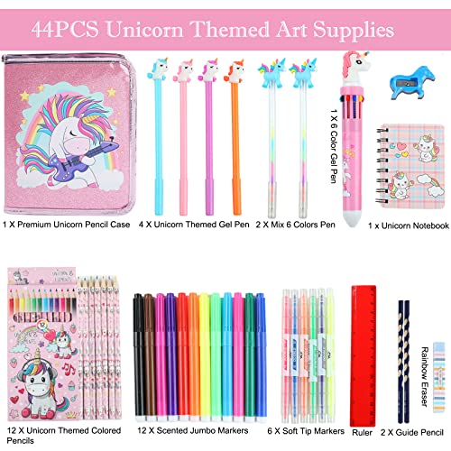 Premium Fruit Scented Markers Set Gifts for Girls Unicorn Pencil Case