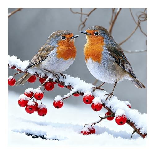 Aicomeon Diamond Art Kits for Adults Bird Diamond Painting Kits | 12x12 In, Easy DIY for Beginners, Full Drill Round Dot Gem Art Mosaic Stress Relief Craft, Home Wall Decor Gifts - color: Bird
