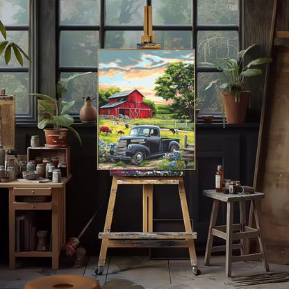 Natuyalo Paint by Numbers Kit for Adults - Farm DIY Adult Paint by Number Kits Natural Landscape Acrylic Canvas Painting for Adults Beginners Art Crafts Without Frame, 16x20 Inch - color: ART-01