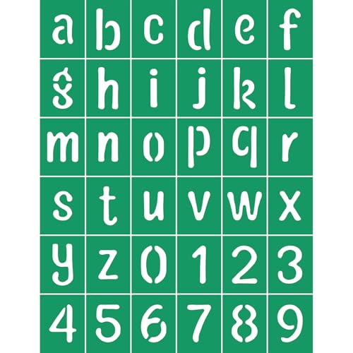 JAJADO Silk Screen Printing Stencil Letters Stencils and Numbers, Reusable Silk Screen Stencils Alphabet Craft Stencils Mesh Transfers Adhesive Stencil for Painting on Wood/Chalkboard/Wall/T-Shirt - color: Lowercase letters Number 8.5x11inch 1pc