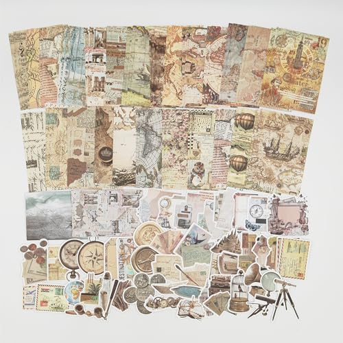 100 Pieces Vintage Scrapbook Supplies Ephemera Pack for Junk Journal Planners Scrapbooking Paper Stickers for Art Aesthetic Journaling Kit Collage Decoupage Album (Old Story) - color: Old Story