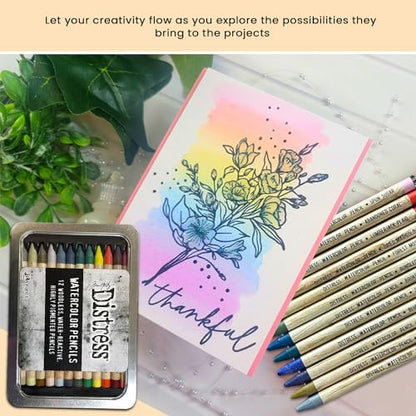 Tim Holtz Ranger Distress Watercolor Pencil 12pc Set 4 TDH83580
