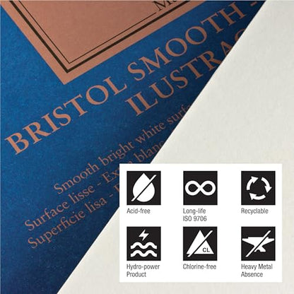 Fabriano 1264 Bristol Pad, Smooth, 9" x 12" - size: 9 x 12