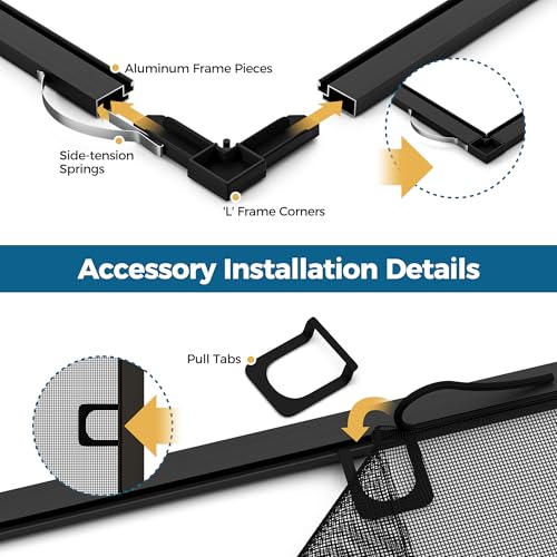 Augblinds DIY Aluminum Window Screen Frame Kit, 4 Sets, 46 in, Black - color: Black, size: 46 in X 46 in (4 Pack)
