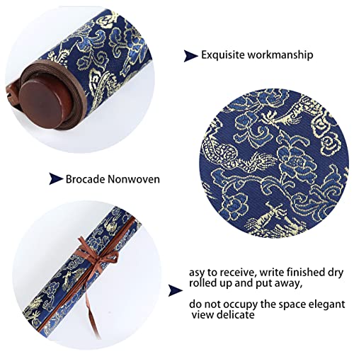 Chinese Calligraphy Practice Scroll Reusable 38x78cm Brocade | Water-activated mat, nonwoven fabric, 15x30.7 inch writing area, -friendly, mess- brush practice, por