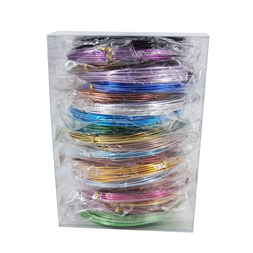 INSPIRELLE 15 Guage Aluminum Craft Wire 20 Colors Bendable Metal Wire - size: 15 Guage (1.5mm)