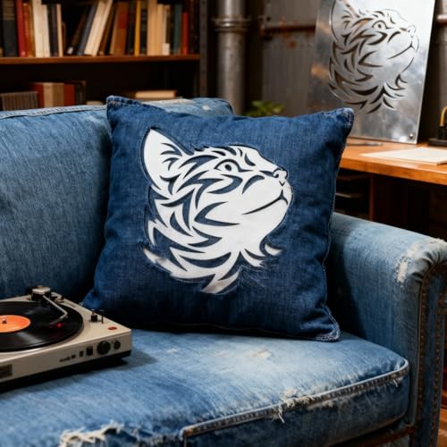 TIAMECH A4 Reusable Cool Cat Stencil for Painting | Outline Cat Layering Template, DIY Wall Art, Wood Furniture, Scrapbook & Crafts (8.3x11.7inch) - style: Cool Cat