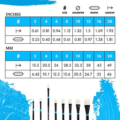 Princeton Aspen Flat Brush, Synthetic, Long Handle, Size 6, 1 Count - color: Black, size: Size 6